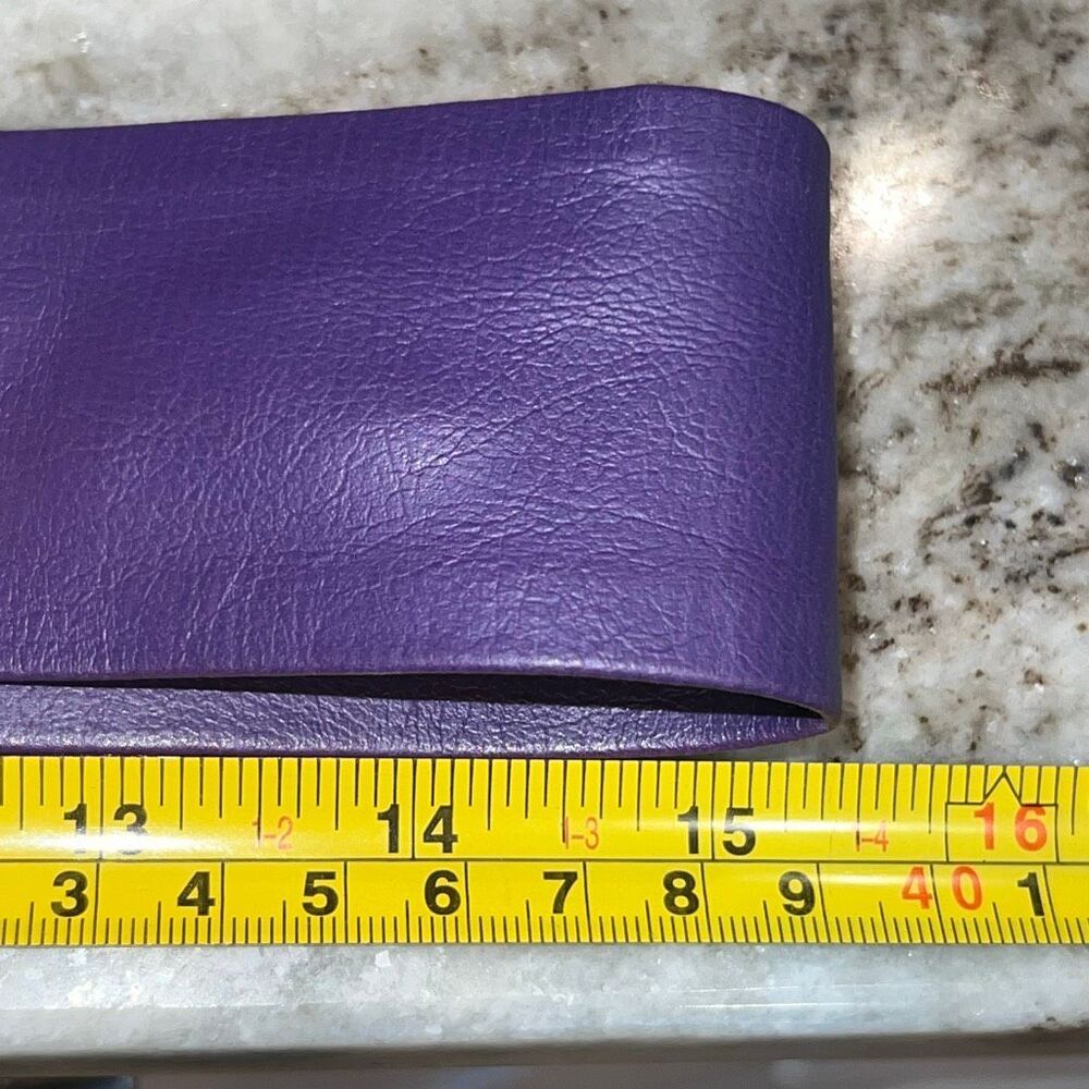 Vintage, Purple Belt with Gold Metal Teardrop Statement Buckle, Women’s Small - Picture 6 of 7